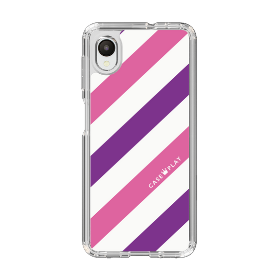 スリムプロテクションケース［ Big Stripe - Purple × Pink ］