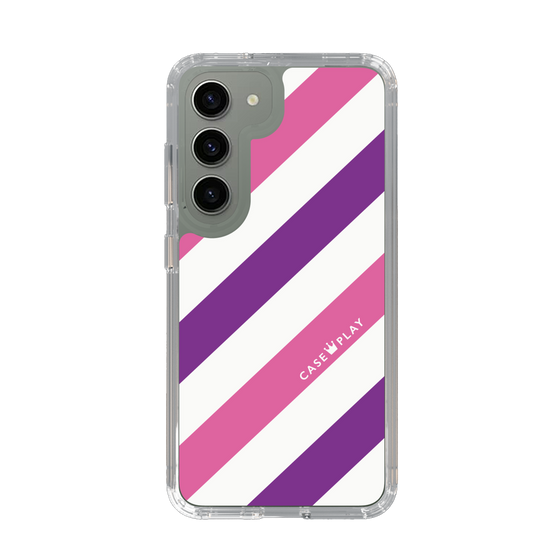 スリムプロテクションケース［ Big Stripe - Purple × Pink ］