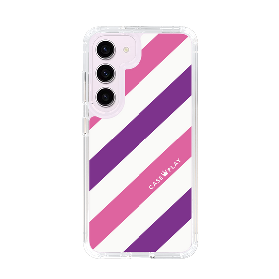 スリムプロテクションケース［ Big Stripe - Purple × Pink ］