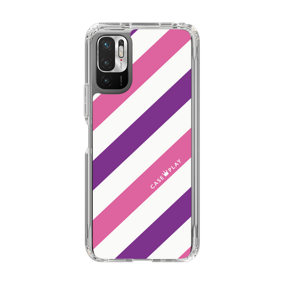 スリムプロテクションケース［ Big Stripe - Purple × Pink ］