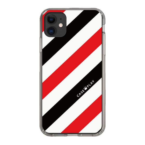 スリムプロテクションケース［ Big Stripe - Red × Black ］