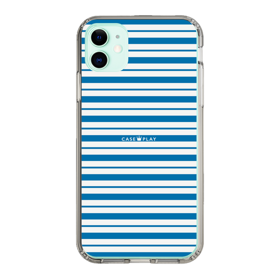 スリムプロテクションケース［ Small Border - Blue ］