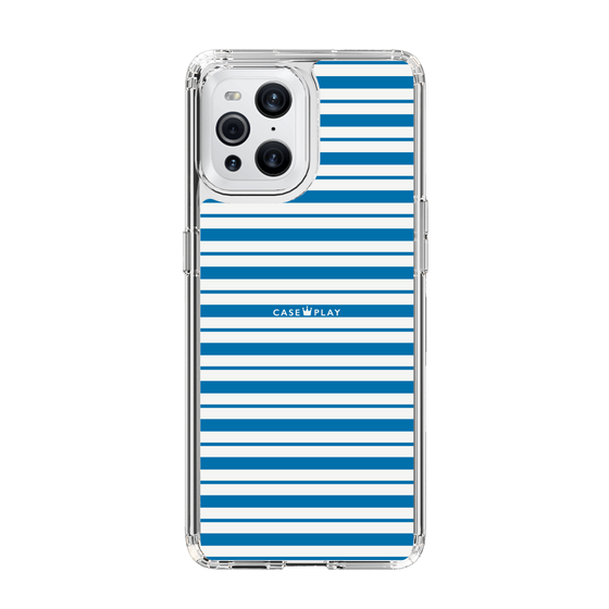 スリムプロテクションケース［ Small Border - Blue ］