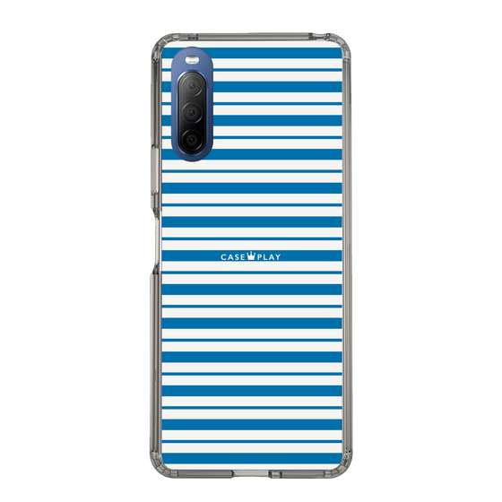 スリムプロテクションケース［ Small Border - Blue ］
