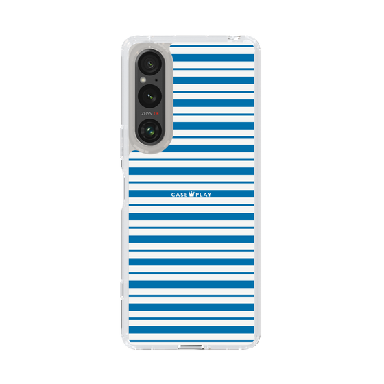 スリムプロテクションケース［ Small Border - Blue ］