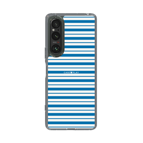 スリムプロテクションケース［ Small Border - Blue ］