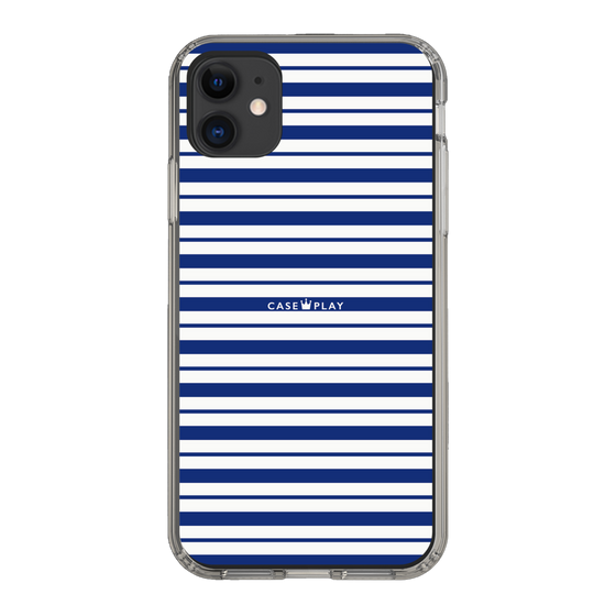 スリムプロテクションケース［ Small Border - Navy ］