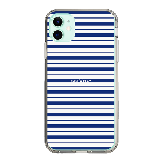 スリムプロテクションケース［ Small Border - Navy ］