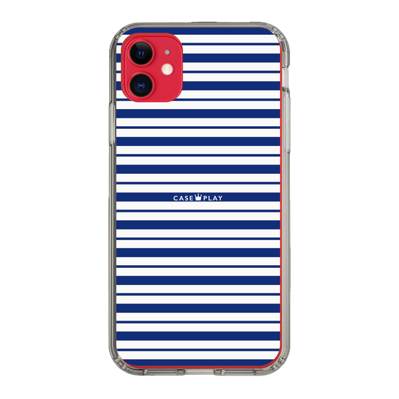 スリムプロテクションケース［ Small Border - Navy ］