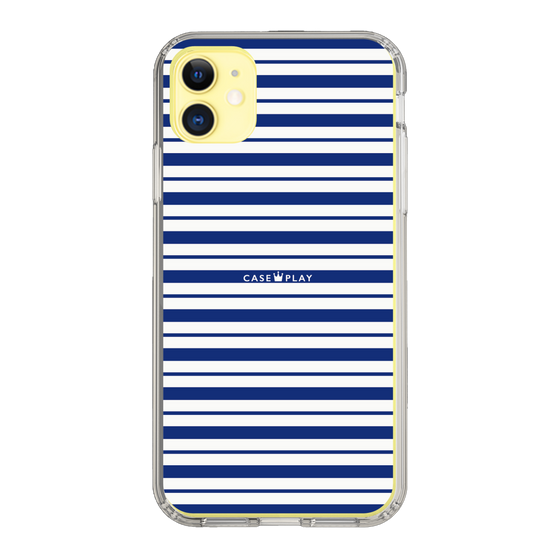 スリムプロテクションケース［ Small Border - Navy ］
