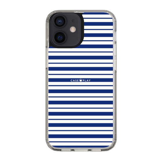 スリムプロテクションケース［ Small Border - Navy ］