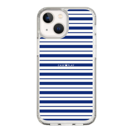 スリムプロテクションケース［ Small Border - Navy ］