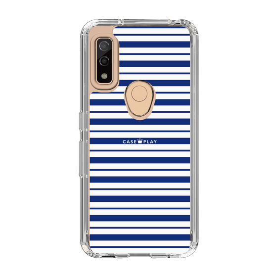 スリムプロテクションケース［ Small Border - Navy ］