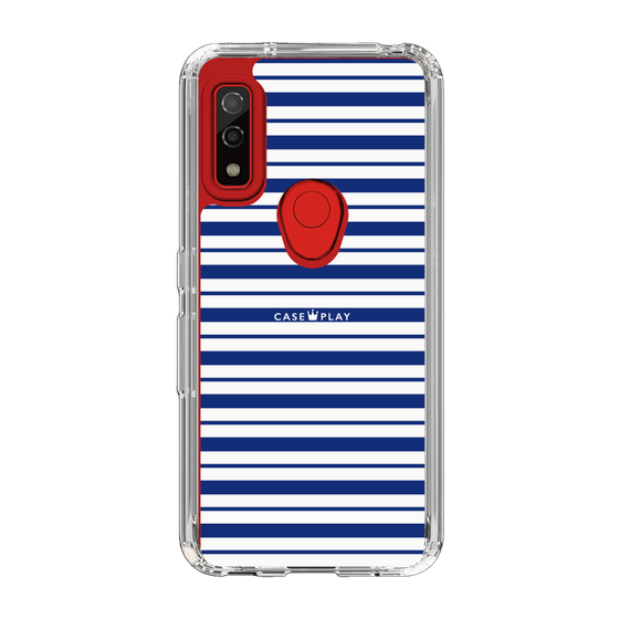 スリムプロテクションケース［ Small Border - Navy ］