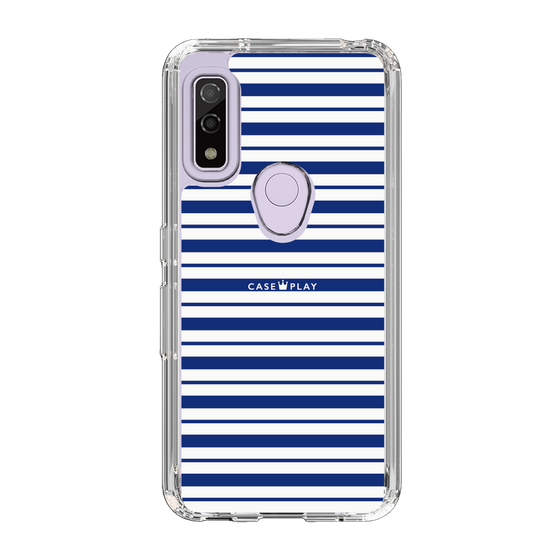 スリムプロテクションケース［ Small Border - Navy ］