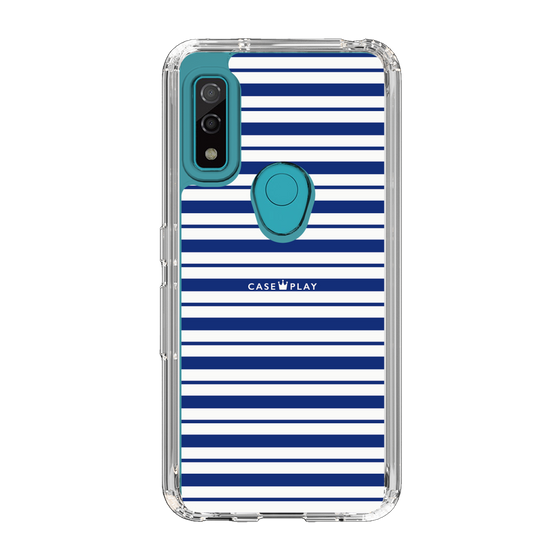 スリムプロテクションケース［ Small Border - Navy ］