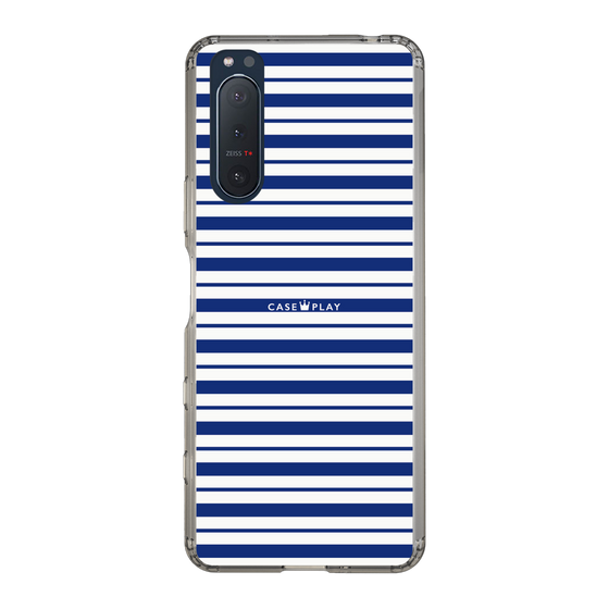 スリムプロテクションケース［ Small Border - Navy ］