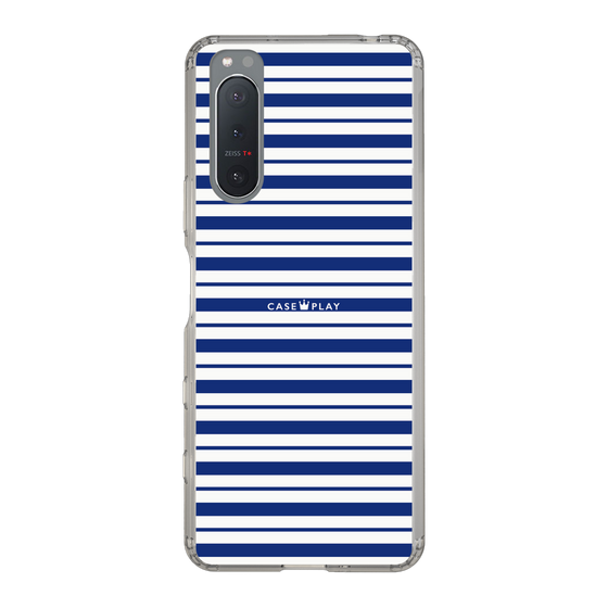 スリムプロテクションケース［ Small Border - Navy ］