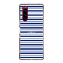 スリムプロテクションケース［ Small Border - Navy ］