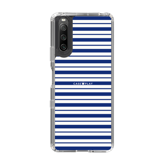 スリムプロテクションケース［ Small Border - Navy ］