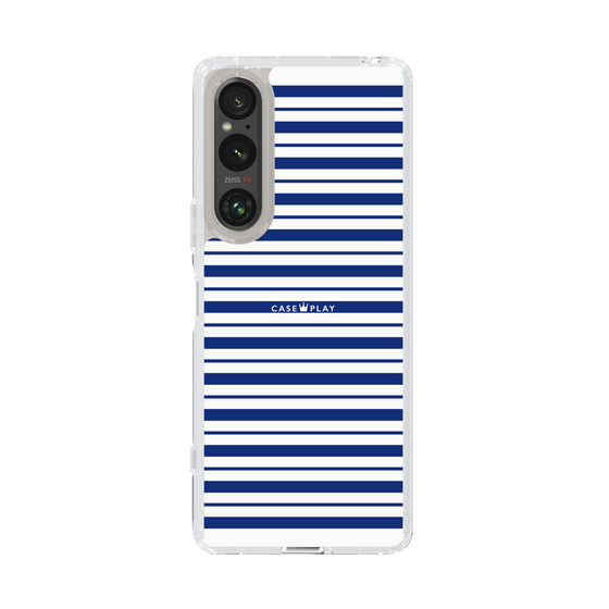 スリムプロテクションケース［ Small Border - Navy ］