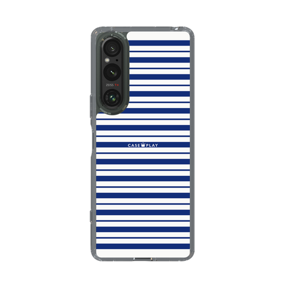スリムプロテクションケース［ Small Border - Navy ］
