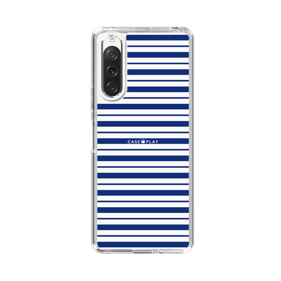 スリムプロテクションケース［ Small Border - Navy ］