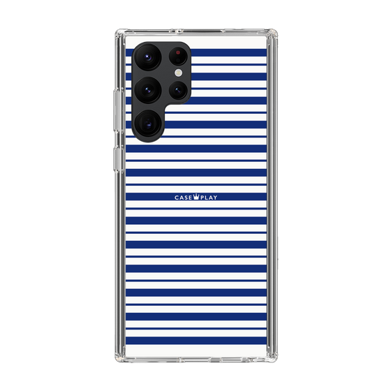スリムプロテクションケース［ Small Border - Navy ］