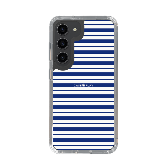 スリムプロテクションケース［ Small Border - Navy ］