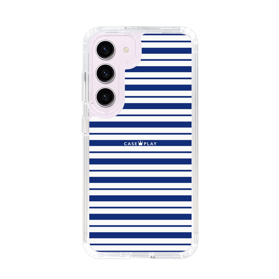 スリムプロテクションケース［ Small Border - Navy ］