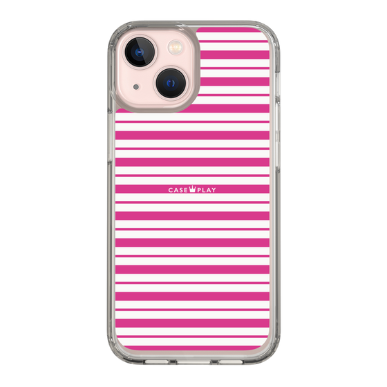 スリムプロテクションケース［ Small Border - Pink ］