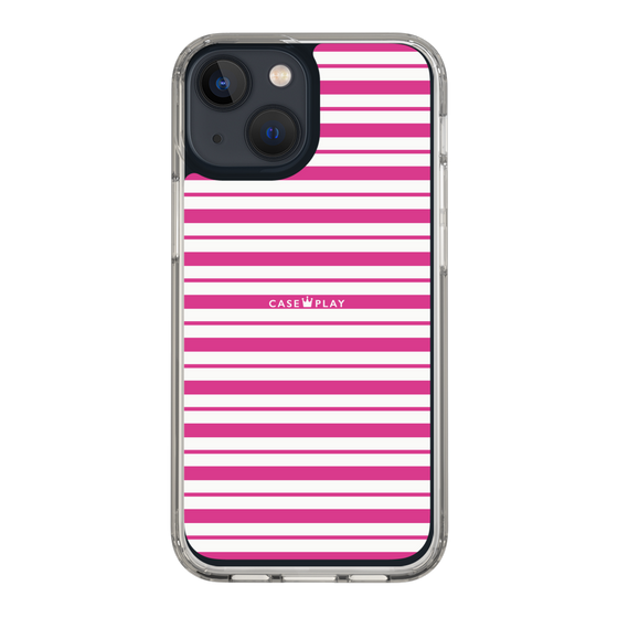 スリムプロテクションケース［ Small Border - Pink ］