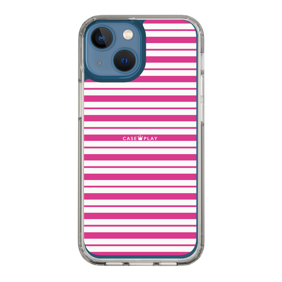 スリムプロテクションケース［ Small Border - Pink ］