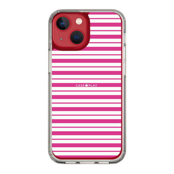 スリムプロテクションケース［ Small Border - Pink ］