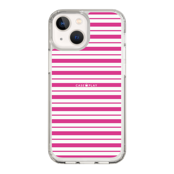 スリムプロテクションケース［ Small Border - Pink ］
