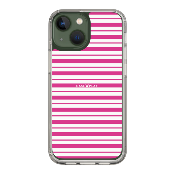スリムプロテクションケース［ Small Border - Pink ］