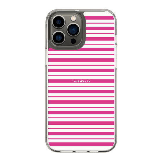 スリムプロテクションケース［ Small Border - Pink ］