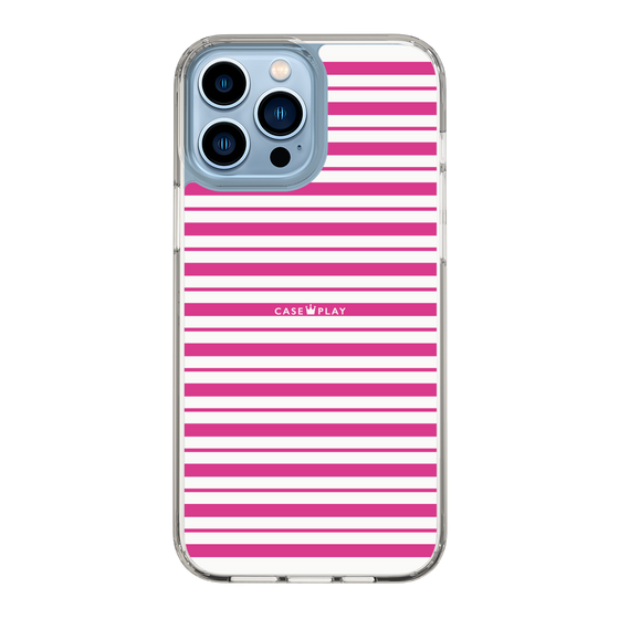 スリムプロテクションケース［ Small Border - Pink ］