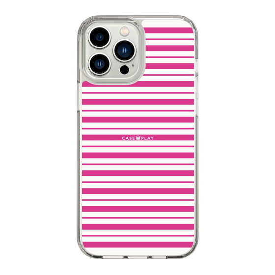 スリムプロテクションケース［ Small Border - Pink ］