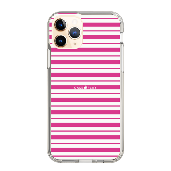 スリムプロテクションケース［ Small Border - Pink ］