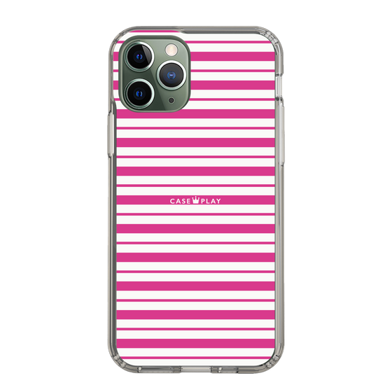 スリムプロテクションケース［ Small Border - Pink ］