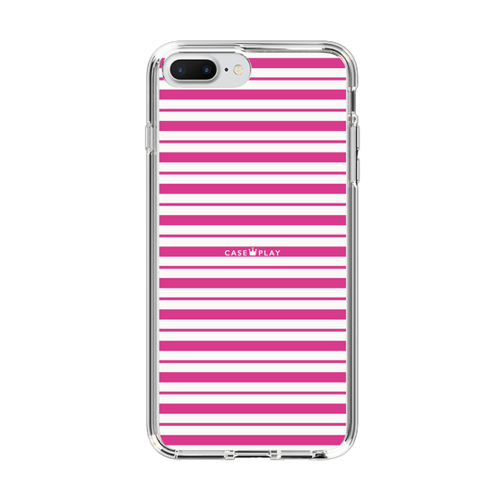 スリムプロテクションケース［ Small Border - Pink ］