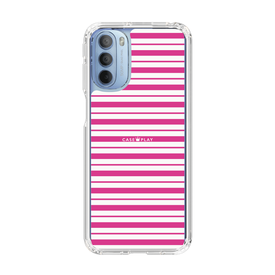 スリムプロテクションケース［ Small Border - Pink ］