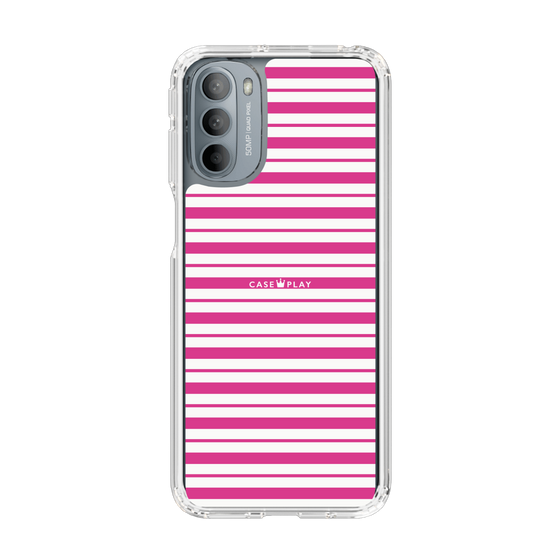 スリムプロテクションケース［ Small Border - Pink ］