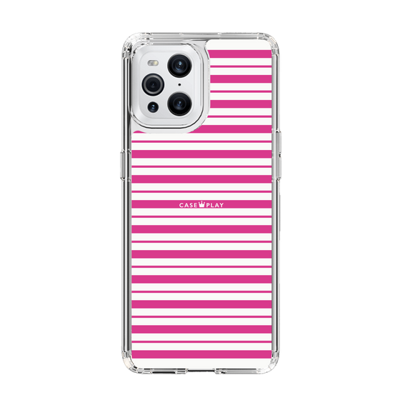 スリムプロテクションケース［ Small Border - Pink ］