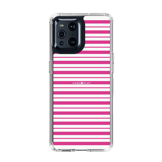 スリムプロテクションケース［ Small Border - Pink ］