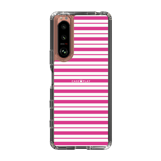 スリムプロテクションケース［ Small Border - Pink ］