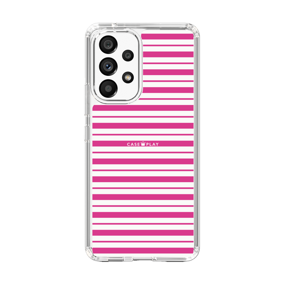 スリムプロテクションケース［ Small Border - Pink ］