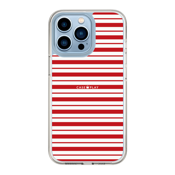 スリムプロテクションケース［ Small Border - Red ］