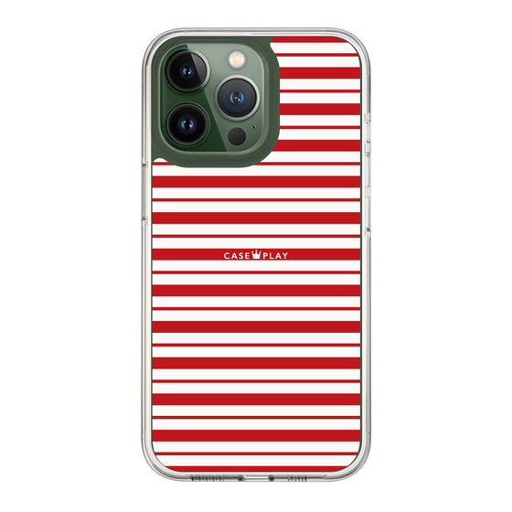スリムプロテクションケース［ Small Border - Red ］